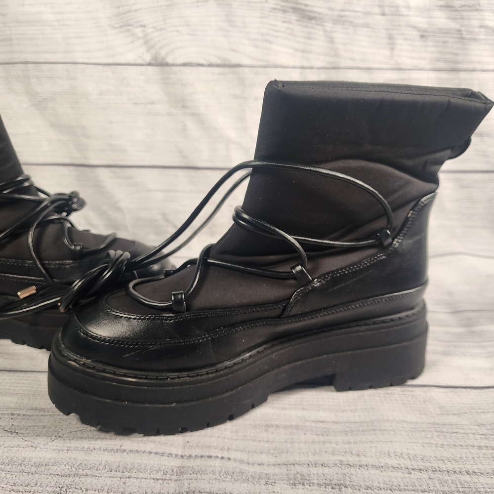 ASOS DESIGN Albie Women's Size 8 US Black Cold-Weather Boots with Chunky Sole - Picture 6 of 9